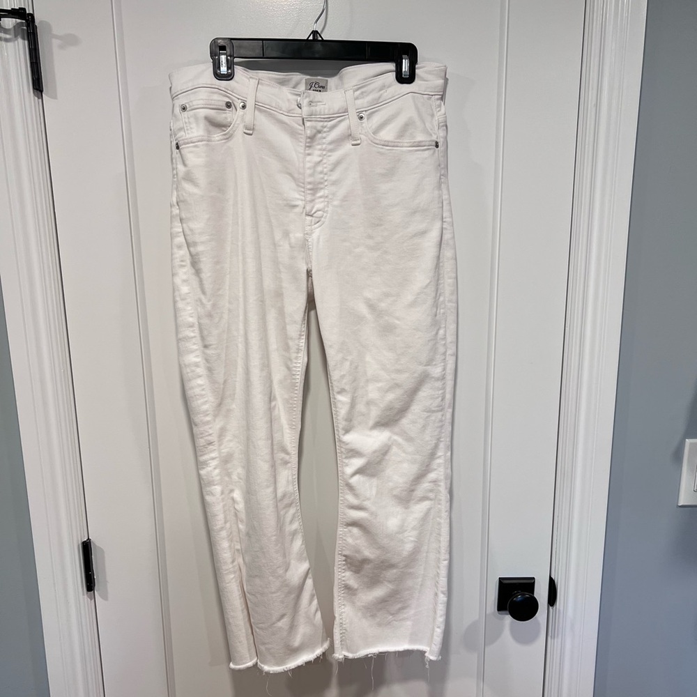 J. Crew White Ankle Cropped Jeans Sz 31